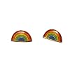 Colors of the Rainbow Half Moon Stud Fashion Earrings