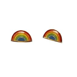 Colors of the Rainbow Half Moon Stud Fashion Earrings