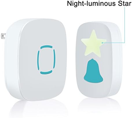 Wireless Doorbell, CoolingTech Premium Portable Waterproof Doorbell kit with 1 Remote Push Button Transmitter and 1 Door Chime 1000ft Range with 36 Chimes, No Batteries Required for Receiver