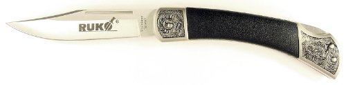 RUKO 4-Inch Blade Folding Knife with Plain Edge Stainless Steel Handle