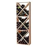 Redwood Modular Wine Rack Kit - 132 Bottle Solid Diamond Cube