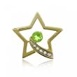 Peridot & Diamond Shooting Star Pendant Crafted in Solid Yellow Gold