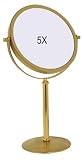 Rucci Brass Stand Mirror, Satin, 1X/5X
