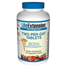 LIFE EXTENSION, TWO PER DAY - 120 VEGETARIAN TABLETS