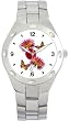 Two Monarch Butterflies & Dahliias Flowers - WATCHBUDDY&reg; DELUXE STAINLESS STEEL WATCH - Small Size (Standard Women's Size)