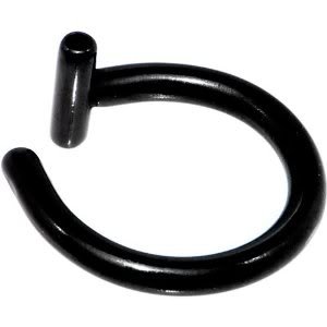 Illusion Fake Black Titanium Non Pierced Clip On Closure Ring - No piercing needed