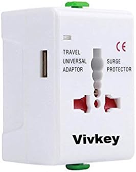 Vivkey Universal Travel Plug Adapter Converter All in One Worldwide AC Power Wall Adaptor Charger with USB Charging Ports for USA Eu Uk AUS
