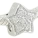 STERLING Silver CZ STAR Bead compatible with European Charm Bracelet