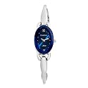 Armitron NOW Women's Silver-Tone Oval Blue Dial Bracelet Watch #753607BLSV