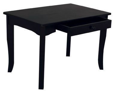 Black Finish Wood Kid's Table With Storage Drawer