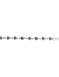 Sterling Silver Flower Charm Bracelet, 1/4 inch wide