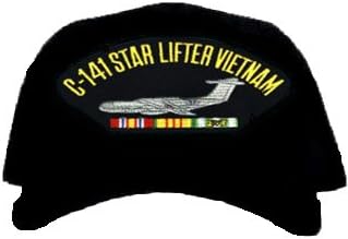 C-141 Star Lifter Vietnam Ball Cap * W/RIBBON EMBROIDERED EMBLEM BLACK Ball Cap/ Hat