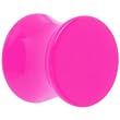 00 Gauge Hot Pink Acrylic Saddle Plug
