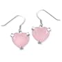 .925 Silver & Rose Quartz Heart Earrings