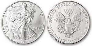 1996 Us Mint American Silver Eagle $1 Dollar Unc Coin