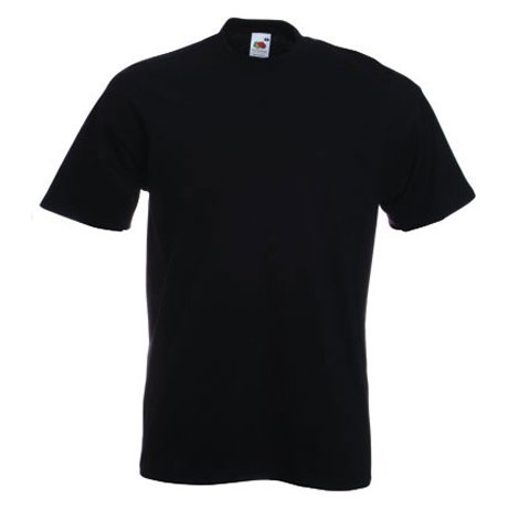 Fruit of the Loom Plain Childrens Black T Shirt All Ages