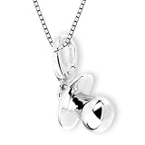 Platinum Plated 925 Sterling Pacifier Bracelet Charm With 925 Sterling Silver Chain (16