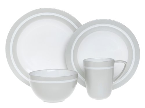 Emeril Professional 24-Piece Dinnerware Set, Service for 6, Adobe Clay