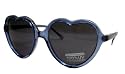 Heart-Shaped Crystal Blue "Lolita" Sunglasses with Smoke Lens