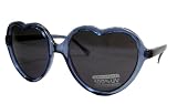 Heart-Shaped Crystal Blue Lolita Sunglasses with Smoke Lens
