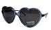 Heart-Shaped Crystal Blue "Lolita" Sunglasses with Smoke Lens