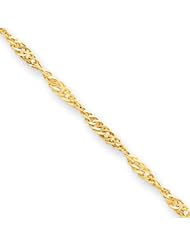 14k 3.00mm Singapore Anklet