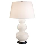 IMAGE OF Robert Abbey 331X Triple Gourd - Table Lamp, Lily Glazed Ceramic with Deep Patina Bronze Finish and Pearl Dupioni Fabric Shade