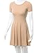 Doublju Women Casual Short Sleeve Round Neck Flare Mini Dress