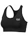 Women's Double Ply Front Sports Bra with Athletic Cut, Racer Back-Made with Odor Protective, Quick Dry, Flexible Fabric-Great for Tennis, Field Hockey, Running, and Outdoor Workouts-Available in Black and White-Sizes XS-XXXL