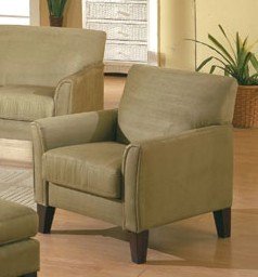 Contemporary Style Sage Green Microfiber Sofa Chair