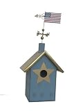 New Rosso's International America Birdhouse Hand Crafted Copper Roofs Kiln Dried Hardwood