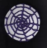 Dark Violet Spider Web Crocheted Hair Bun Cover- MEDIUM