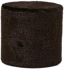 Round Pod in Black Faux Fur