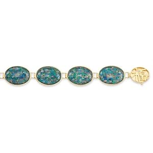 14k Gold Mosaic Opal Bracelet 7 or 8 Inch by