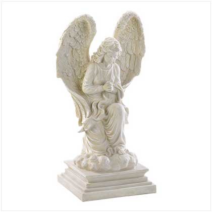 Serenity Faith Reverent Angel Kneeling Statue Decor