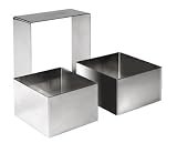 Ibili - cercle a patisserie carré lot de 3 CARRE - 5/7/9 cm Hauteur 4,5 cm inox emporte pièces