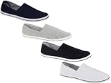 MENS PLIMSOLES SLIP ON PUMPS TRAINERS PLIMSOLLS ESPADRILLES SHOES CANVAS BOYS SIZE ADULT UK 7-12