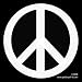 Automotive : PEACE SIGN- Black - Static Cling Window Decal 4.25" by 4.25"