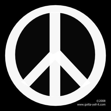 PEACE SIGN- Black - Static Cling Window Decal 4.25 by 4.25