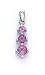 Sterling Silver 3-Stone Created Pink Sapphire Pendant