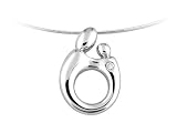 Sterling Silver Mother and Child® Pendant with Diamond by Janel Russell