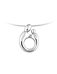Sterling Silver Original Mother and Child® Pendant with Diamond by Janel Russell