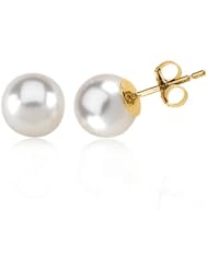 Akoya Cultured White Pearl Earrings - 8mm