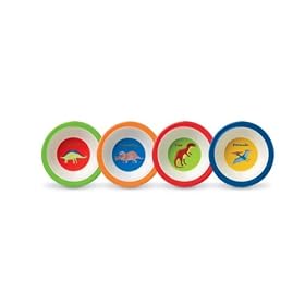 Crocodile Creek's Dinosaurs 4 Piece Children's Melamine Bowl Set