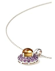 3.50 ct. t.w. Genuine Citrine and Amethyst Sterling Silver Pendant