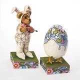 Jim Shore - Boyds Bears - 2 pc Bunny Bear Painting Egg figurine by Enesco - 4021398