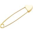 14K Gold Moveable Medium Heart Shaped Safety Pin Charm