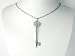 Heart Head Gothic Silver Tone Key Matte Tone Costume Fashion Pendant Necklace