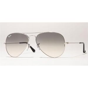 RAY BAN 3025 LARGE METAL 003 32 SILVER GRAY GRADIENT AVIATOR SUNGLASSES