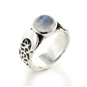 Sterling Silver Lunar Moon Phases and Rainbow Moonstone Ring Size 9(Size... by Silver Insanity